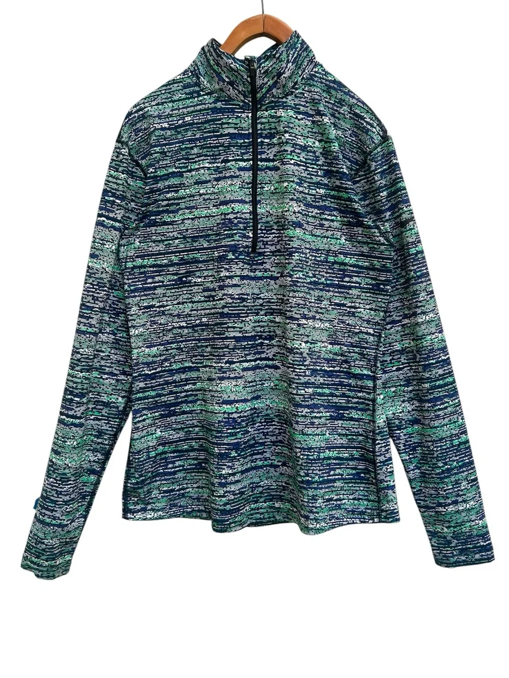 Nike Pro Dri Fit Blue Half Zip Pullover Long Sleeve Fleece Lined Running Top XL
